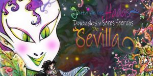 Hadas y duendes guiando a las familias en una ruta mágica por el Parque de María Luisa en Sevilla.