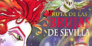 Niños participando en la Ruta de las Brujas de Pantalunaticos en Sevilla, explorando escenas mágicas y misteriosas.