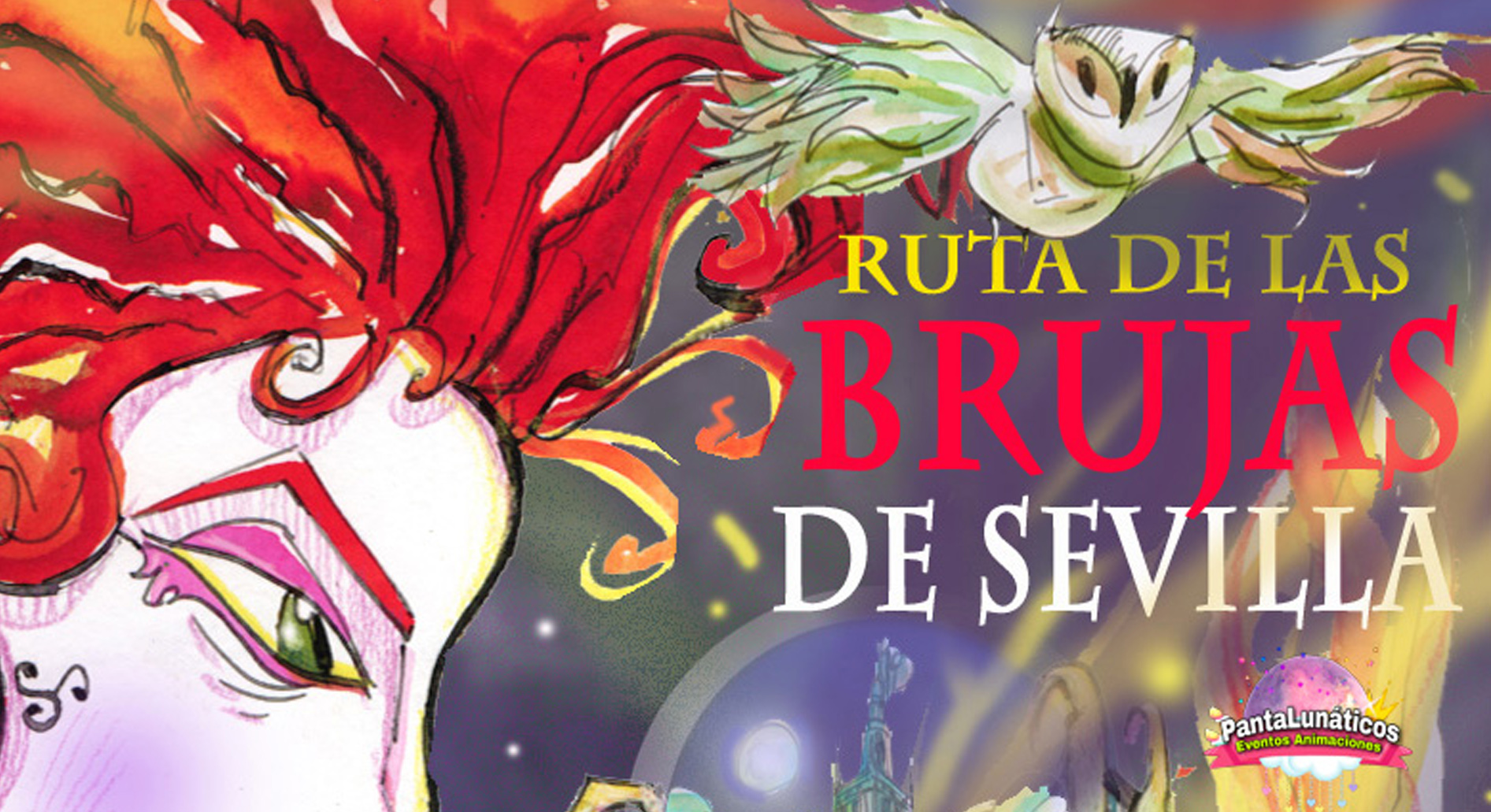 Niños participando en la Ruta de las Brujas de Pantalunaticos en Sevilla, explorando escenas mágicas y misteriosas.