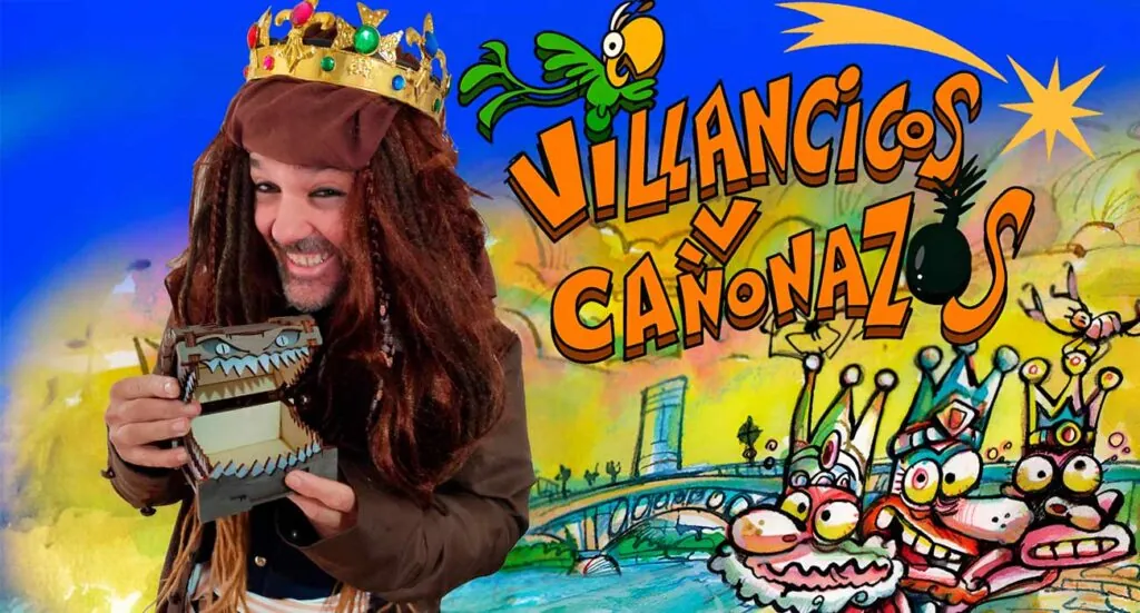 El Rey Pirata Magadolfo I celebrando la Navidad con familias en Triana, entre villancicos, magia y cañonazos.